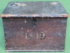 Vintage 1839 prayer box with hinged cover