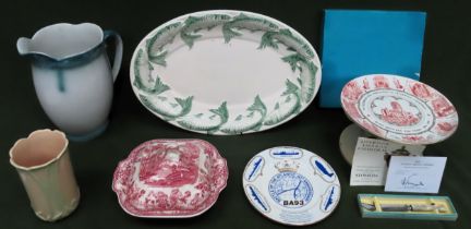 Boxed Coalport Liverpool Anglican Cathedral plate, plus other sundry ceramics, etc