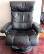 20th century leather armchair. Approx. 100 x 78 x 70cms