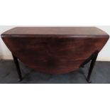 19th century mahogany drop leaf dining table on cabriole supports. Approx. 71 x 122 x 137cms