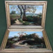 George Turner (1847 - 1910) pair of Victorian gilt framed oil on canvases