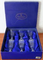 Cased set of 6 Royal Doulton Dorchester stemmed drinking glasses