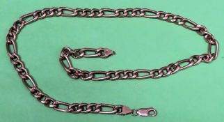 18ct gold (750) Figaro pattern necklace and carabiner clasp. Weight Approx. 18.8g