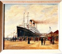 NORMAN COLEBOURNE, ADRIATIC BERTH IN LIVERPOOL, SIGNED LOWER LEFT, APPROX 50 x 60cm