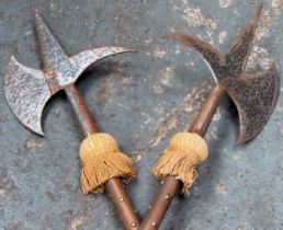 Pair of reproduction medieval style display weapons. Approx. 227cm L