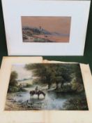 Two Stanley Herdman unframed watercolours including Heysham Point