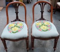Pair of 19th century Rosewood piercework decorated dining chairs. Approx. 87cm