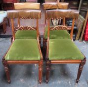 Set of four 19th century carved Rosewood dining chairs. Approx. 87cm H