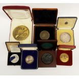 A cased 1937 National Maritime Museum commemorative medal, with a further group of merit and