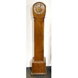 A Smiths Enfield oak cased grandaughter clock, H. 133cm.