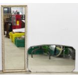 A etched glass wall mirror together with 3 further mirrors, largest 97 x 35cm.