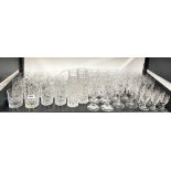 A quantity of table glassware.