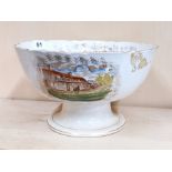 A campbell field pottery Co Ltd, c. 1884-1905 ceramic bowl on stand, H. 15cm, D. 26cm.