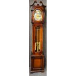 A 20th century three weight long case clock, H. 201cm.