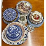 An extensive quantity of decorative plates.