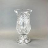 A large heavy quality cut crystal vase, H. 34cm, top Dia. 20cm.