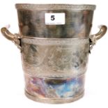 A silver plated ice bucket / planter, H. 20.5cm, Dia. 18cm.