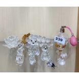 A group of Swarovski and other crystal items.