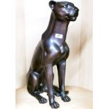 An impressive large bronze figure of a panther, H. 59.5cm.