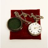 An early hallmarked silver pair cased pocket watch with fusee movement and hallmarked silver