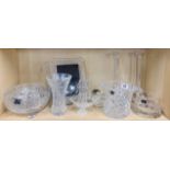 A group of Royal Doulton and other crystal items, some with boxes.