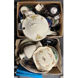 Four boxes of mixed china.