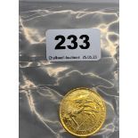 A 2015 Britannia 1oz fine gold coin ingot.