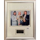 Football and autograph interest: An autographed photograph of George Best, Denis Lord and Bobby