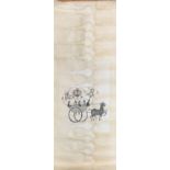 A mid 20th C Chinese scroll, W. 65cm.