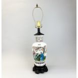 A mid 20th C oriental style table lamp, H. 65cm.