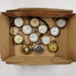 A military pocket watch, a Railway time pocket watch and eleven others.