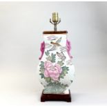 A 19th C Chinese porcelain vase mounted as a table lamp, H. 50cm.