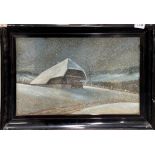 A 19th / early 20th C framed watercolour winter scene, frame size 58 x 42cm.