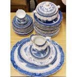An extensive quantity of Willow pattern Booths and other china.