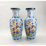 A pair of large Chinese porcelain vases, H. 60cm.