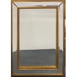 A large good quality gilt framed mirror, frame size 87 x 118cm.