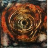 Val Stangoe, "Keep shining through", encaustic, 2022, 15 x 15 x 2cm. Square encaustic painting