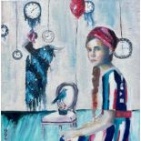 Oana de Gavrila, "The time is now", oil painting, 2022, 40 x 40 x 2cm. Time is one of the most