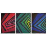 JL Straw, "Trinity 002", acrylic on canvas board, 42 x 89 x 1cm. A triptych and the first from my