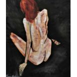 Vincenzo Cohen, "Woman in the dark", gouache, 1999, 41 x 36 x 1cm. Life drawing painted with