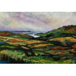 Barry Turton, "View of Teelin - Donegal", acrylic on canvas, 2022, 41 x 29 x 4cm. A view back on the