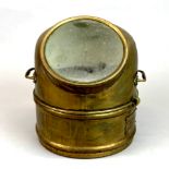 An early 20th C brass ship's binnacle, H. 27cm.