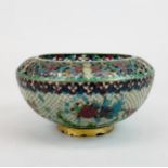 A fine Chinese plique-a-jour bowl featuring fan tailed fish, dia. 14cm, H. 7.5cm.