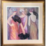 A large framed limited edition 503/975 lithograph pencil signed Barbara A Wool, size 86 x 86cm.