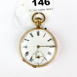 A gent's 14ct gold outer cased pocket watch. Not in working order.