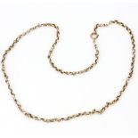 A yellow metal (tested minimum 9ct gold) chain, L. 50cm.