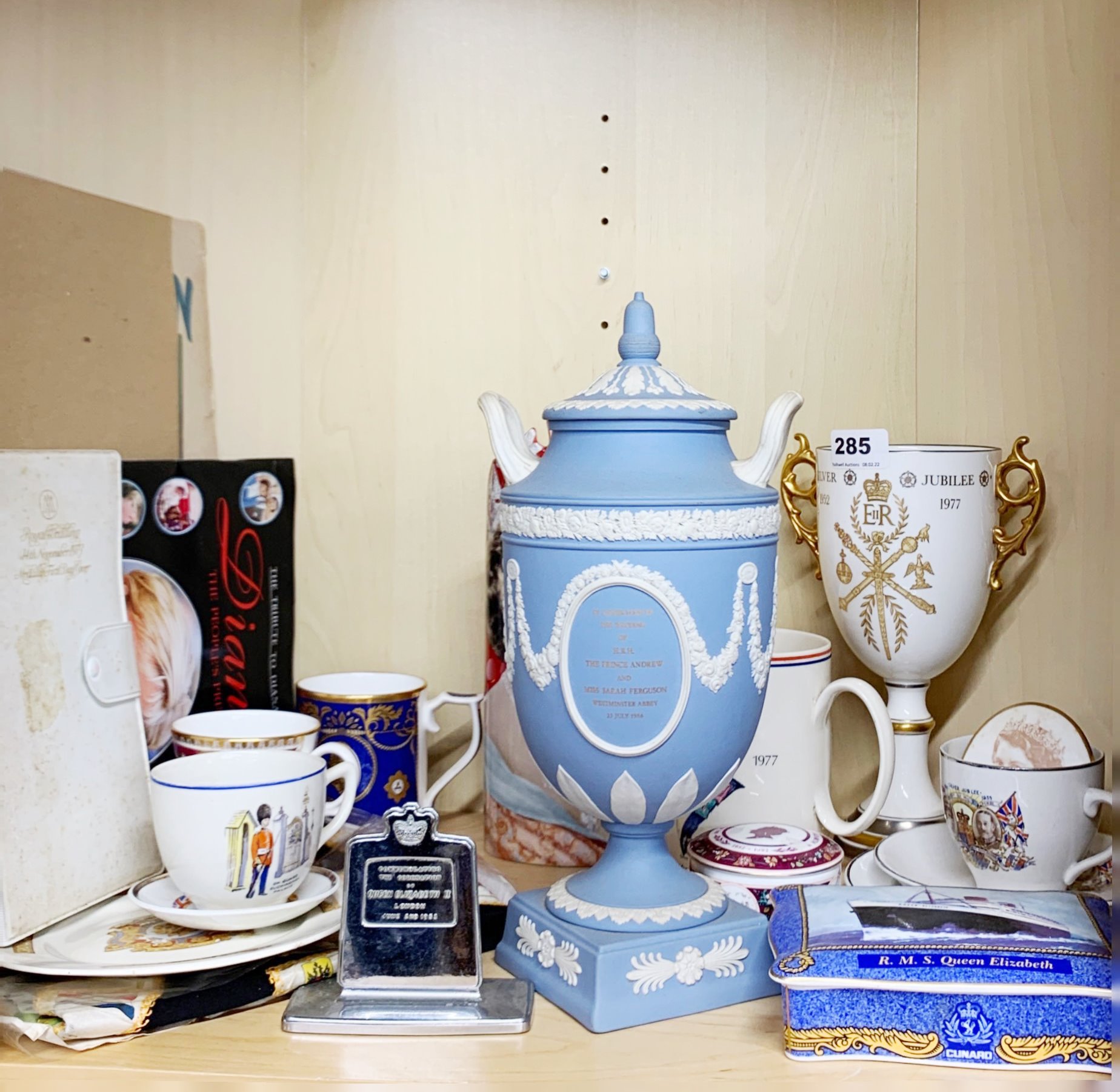 A quantity of Royal commemorative items including Wedgwood porcelain, tallest H. 30cm. - Image 2 of 2