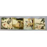 A Chinese folding book of erotic pictures, 18 x 9 x 2.5cm.