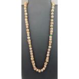 Two Murano glass style bead necklaces, L. 68cm.