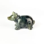 A carved fluorite figure of a bear, L. 7.5cm, H. 4.